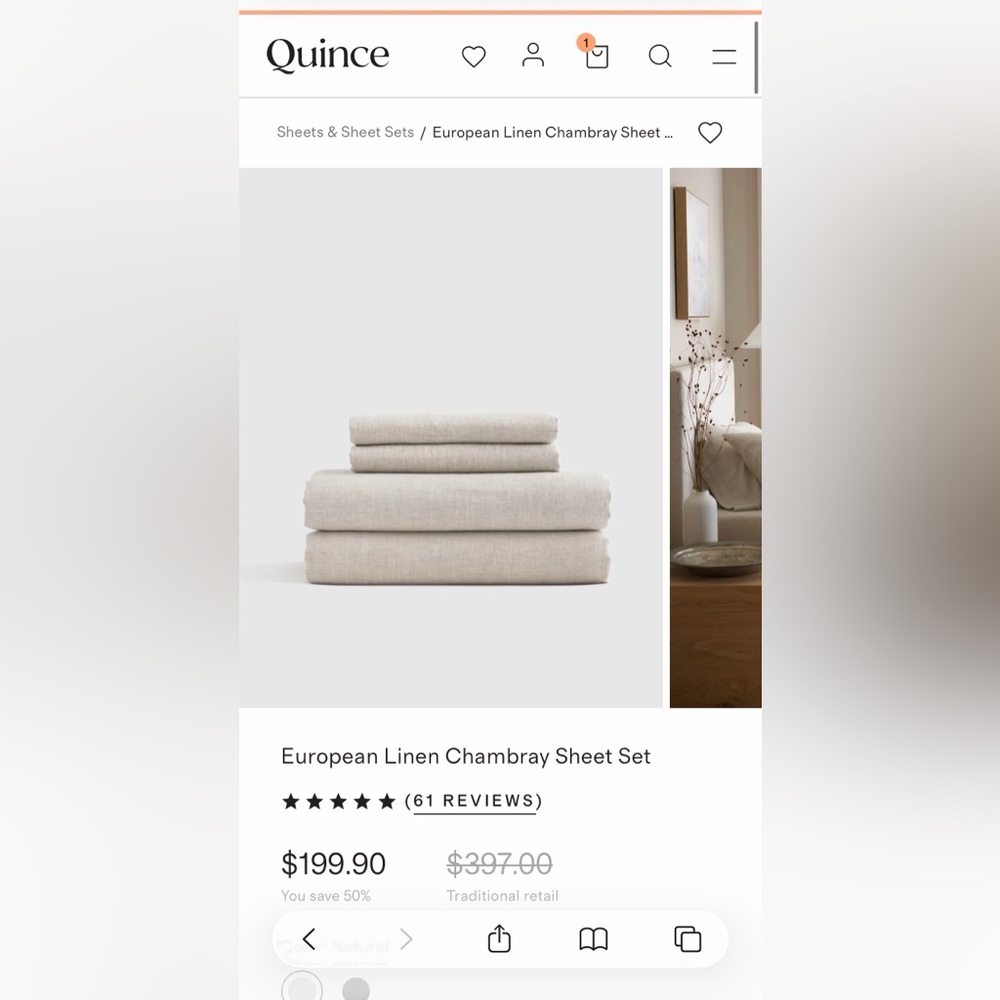 Quince Linen Chambray Sheet Set - Natural